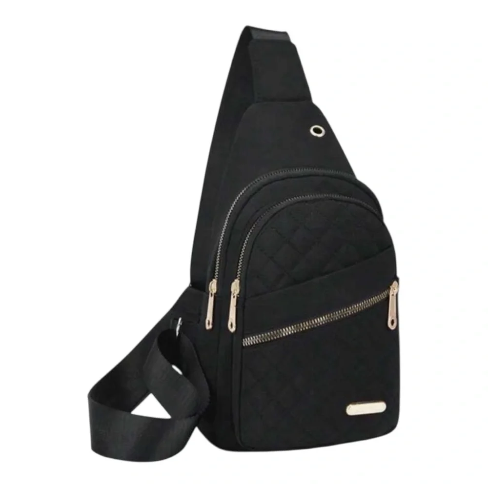 Quilted Black Sling Crossbody Bag - Picture 3 of 3